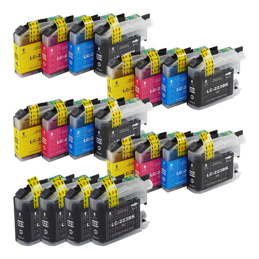 Cartucce d'inchiostro Brother LC223XL compatibili (8 nero + 12 colori)