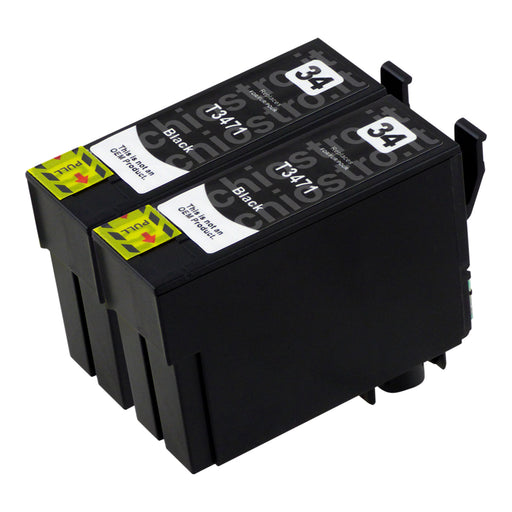Cartucce d'inchiostro Epson T34XL compatibili nero (2 nero)