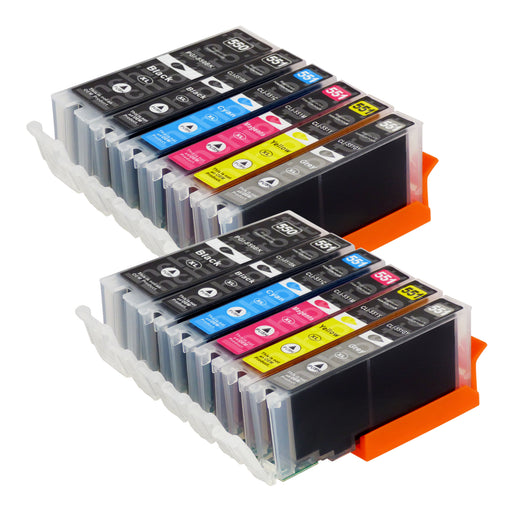 Cartucce d'inchiostro Canon PGI-550XL/CLI-551XL compatibili (4 neri + 6 colori + 2 grigi)