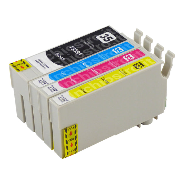Cartucce d'inchiostro Epson T35XL compatibili (1 nero + 3 colori)