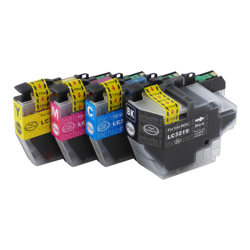 Cartucce d'inchiostro Brother LC3217XL/LC3219XL compatibili (1 nero + 3 colori)
