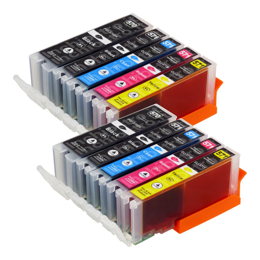 Cartucce d'inchiostro Canon PGI-570XL/CLI-571XL compatibili (4 nero + 6 colori)