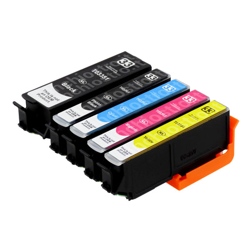 Cartucce d'inchiostro Epson T33XL compatibili (1 nero + 1 nero fotografico + 3 colori)