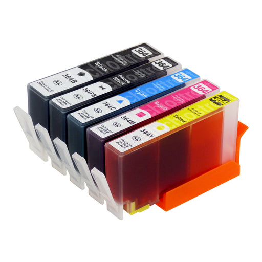 Cartucce d'inchiostro HP 364XL compatibili (1 nero + 1 nero fotografico + 3 colori)