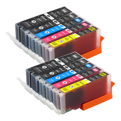 Cartucce d'inchiostro Canon PGI-580XL/CLI-581XL compatibili (4 nero + 6 colori)