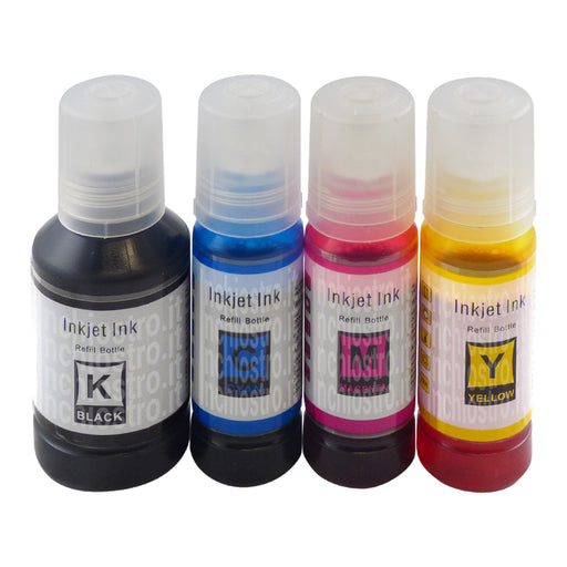 Flacone d'inchiostro compatibile Epson Ecotank (1 nero + 3 colori)