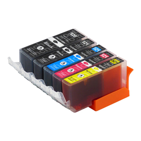 Cartucce d'inchiostro Canon PGI-520/CLI-521XL compatibili (2 neri + 3 colori)