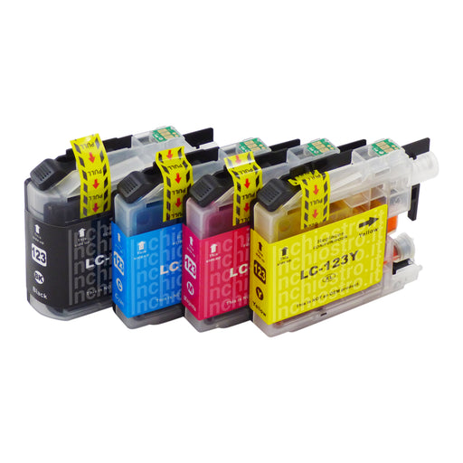 Cartucce d'inchiostro Brother LC123XL compatibili (1 nero + 3 colori)