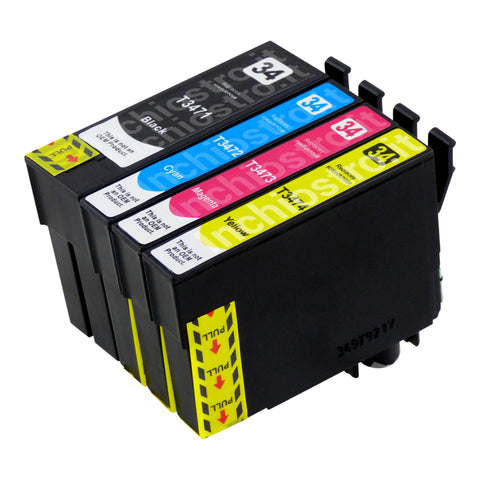 Cartucce d'inchiostro Epson T34XL compatibili (1 nero + 3 colori)