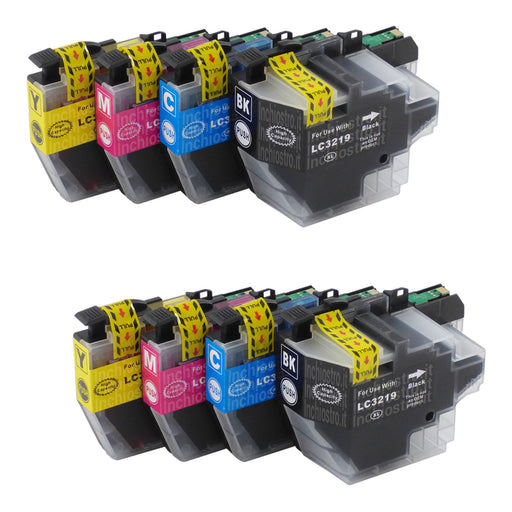 Cartucce d'inchiostro Brother LC3217XL/LC3219XL compatibili (2 neri + 6 colori)