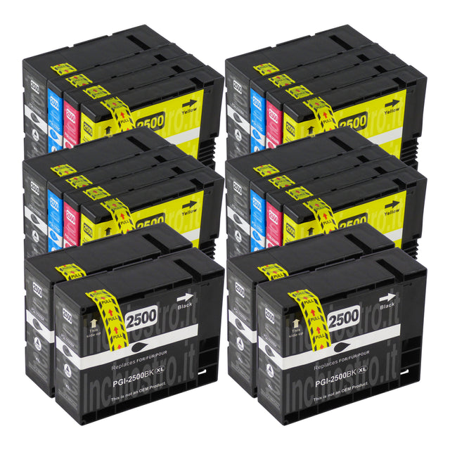Cartucce d'inchiostro Canon PGI-2500XL compatibili (8 nero + 12 colori)