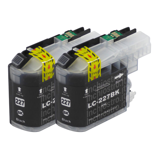 Cartucce d'inchiostro Brother LC227XL compatibili nero (2 nero)