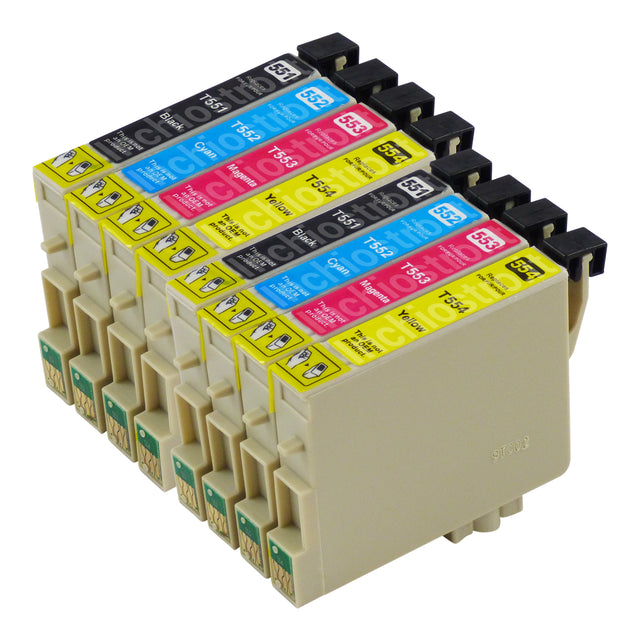 Cartucce d'inchiostro Epson T0556 compatibili (2 neri + 6 colori)