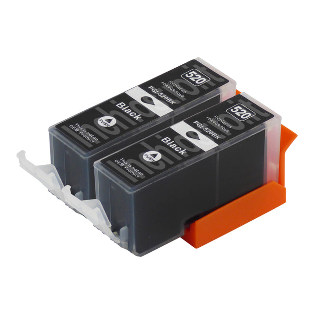 Cartucce d'inchiostro compatibili Canon PGI-520XL ad alta capacità Nero (2 nero)