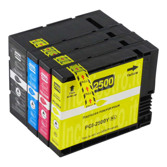 Cartucce d'inchiostro Canon PGI-2500XL compatibili (1 nero + 3 colori)