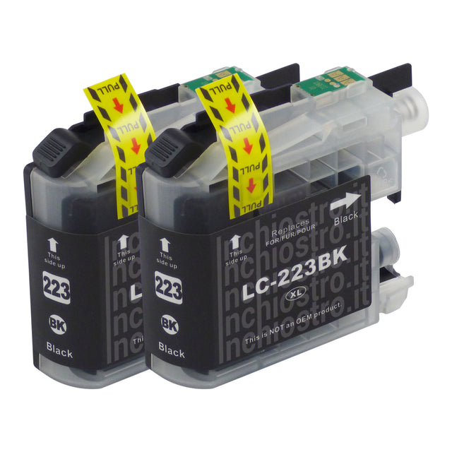 Cartucce d'inchiostro Brother LC223XL compatibili nere (2 nere)