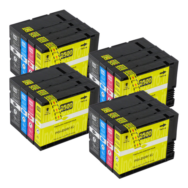 Cartucce d'inchiostro Canon PGI-2500XL compatibili (4 nero + 12 colori)