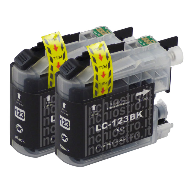 Cartucce d'inchiostro Brother LC123XL compatibili nere (2 nere)