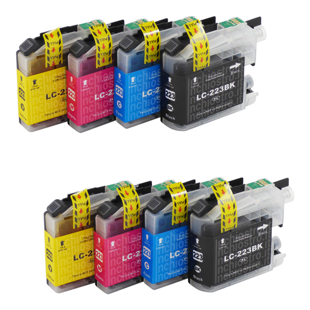 Cartucce d'inchiostro Brother LC223XL compatibili (2 neri + 6 colori)